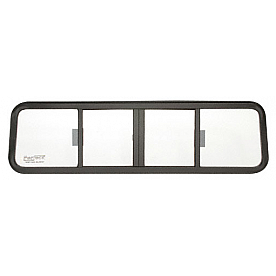 CRL Duo-Vent Four Panel Big Rig Slider with Clear Glass for 1973-1980 Chevy/GMC Conventional Cabs