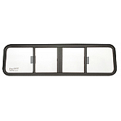 CRL Duo-Vent Four Panel Big Rig Slider with Clear Glass 1963-2006 Mack Conventional and Cab Over