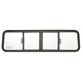 CRL Duo-Vent Four Panel Big Rig Slider with Clear Glass 1963-2006 Mack Conventional and Cab Over