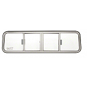 CRL Duo-Vent Four Panel Big Rig Slider with Clear Glass for 1976-1988 Chevy/GMC Conventional Cabs