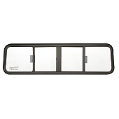 CRL Duo-Vent Four Panel Big Rig Slider with Clear Glass 1976+ Freightliner Various Models