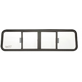 CRL Duo-Vent Four Panel Big Rig Slider with Clear Glass 1976-1978 Navistar (International) Conventional Cabs