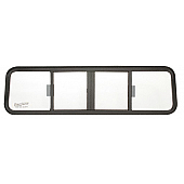 CRL Duo-Vent Four Panel Big Rig Slider with Clear Glass for 1970-1998 Ford Conventional Cabs