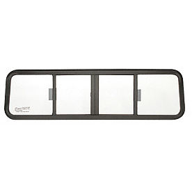 CRL Duo-Vent Four Panel Big Rig Slider with Clear Glass for 1970-1998 Ford Conventional Cabs