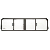 CRL Duo-Vent Four Panel Big Rig Slider with Clear Glass 1978-1993 Navistar (International) Conventional Cabs
