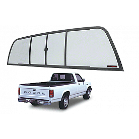 CRL Duo-Vent Four Panel Slider with Light Gray Glass for 1994-1996 Dodge Dakota Standard Cab