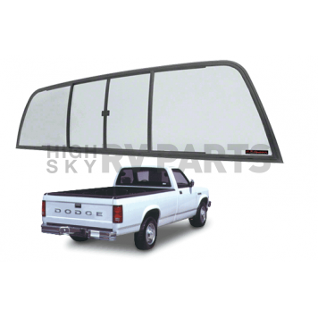 CRL Duo-Vent Four Panel Slider with Light Gray Glass for 1994-1996 Dodge Dakota Standard Cab