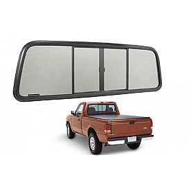 CRL OEM Replacement Duo-Vent Four Panel Slider With Dark Gray Glass for 1973-1996 Ford F-Series