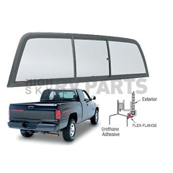 CRL  inchPerfect Fit inch 1995-1997 Tri-Vent Slider with Solar Glass for Dodge Ram Extended Cab with Interior Trim Rings