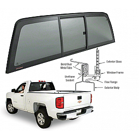 CRL  inchPerfect Fit inch Solar Privacy Glass with Black FrameTri-Vent Slider ECT814S