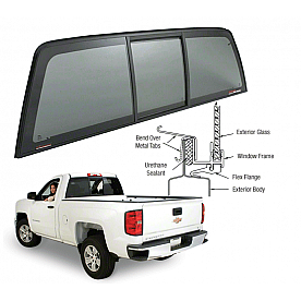 CRL Solar Privacy Glass with Black Frame  inchPerfect Fit inch POWR-Slider EPC814S