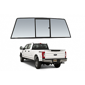 CRL Tri-Vent Three Panel Manual Rear Slider for 2017 Ford Super-Duty F250/F350/F450/F550