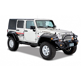 Bushwacker Fender Flare - Black Dura-Flex 2000 ABS Textured Plastic Matte Set Of 2 - 10044-02