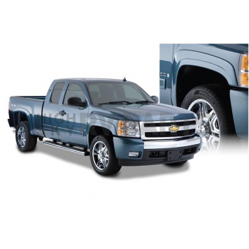 Bushwacker Fender Flare - Black Dura-Flex 2000 ABS Smooth Plastic Matte Set Of 4 - 40923-02