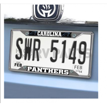 Fan Mat License Plate Frame - NFL Carolina Panthers Logo Metal - 21368-1