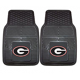 Fan Mat Floor Mat - Universal Fit Black Vinyl Set of 2 - 8746