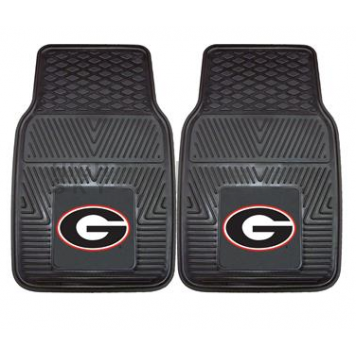 Fan Mat Floor Mat - Universal Fit Black Vinyl Set of 2 - 8746