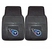 Fan Mat Floor Mat - Universal Fit Black Vinyl Set of 2 - 8776