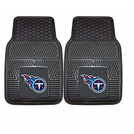 Fan Mat Floor Mat - Universal Fit Black Vinyl Set of 2 - 8776