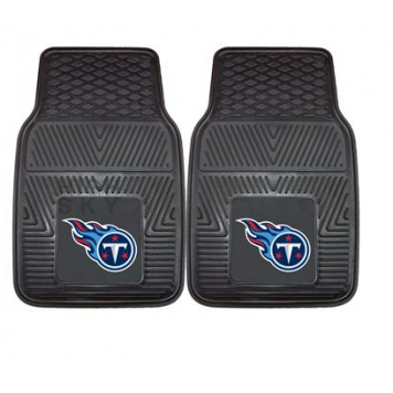 Fan Mat Floor Mat - Universal Fit Black Vinyl Set of 2 - 8776