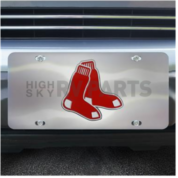 Fan Mat License Plate - MLB Boston Red Sox Logo Stainless Steel - 26878-1