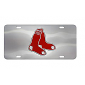 Fan Mat License Plate - MLB Boston Red Sox Logo Stainless Steel - 26878