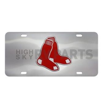Fan Mat License Plate - MLB Boston Red Sox Logo Stainless Steel - 26878