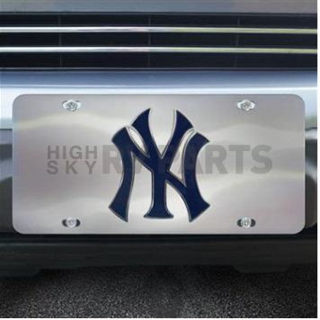 Fan Mat License Plate - MLB New York Yankees Logo Stainless Steel - 26879-1