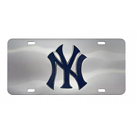 Fan Mat License Plate - MLB New York Yankees Logo Stainless Steel - 26879