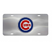 Fan Mat License Plate - MLB Chicago Cubs Logo Stainless Steel - 26880