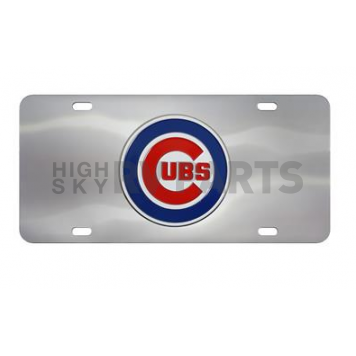 Fan Mat License Plate - MLB Chicago Cubs Logo Stainless Steel - 26880