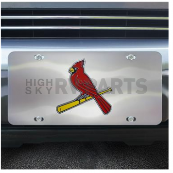 Fan Mat License Plate - MLB St Louis Cardinals Logo Stainless Steel - 26881-1