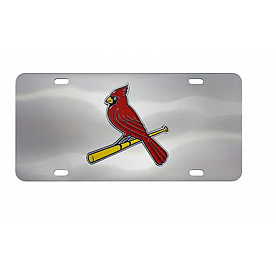 Fan Mat License Plate - MLB St Louis Cardinals Logo Stainless Steel - 26881
