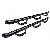 N-Fab Nerf Bar - Truck Wheel to Wheel Black Gloss Powder Coated Steel Round - C19105CC-6