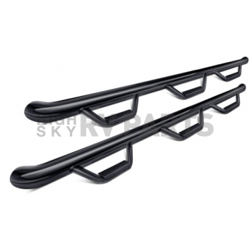N-Fab Nerf Bar - Truck Wheel to Wheel Black Gloss Powder Coated Steel Round - C19105CC-6