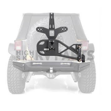 Smittybilt Spare Tire Carrier Rear Door Mount Steel Black - 76857LT-1