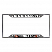Fan Mat License Plate Frame - NFL Cincinnati Bengals Logo Metal - 21507