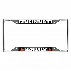 Fan Mat License Plate Frame - NFL Cincinnati Bengals Logo Metal - 21507