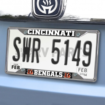 Fan Mat License Plate Frame - NFL Cincinnati Bengals Logo Metal - 21507-1
