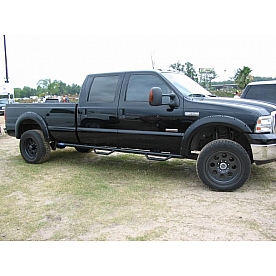 N-Fab Nerf Bar - Truck Wheel to Wheel Black Gloss Powder Coated Steel Round - F99115CC