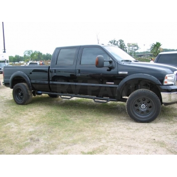 N-Fab Nerf Bar - Truck Wheel to Wheel Black Gloss Powder Coated Steel Round - F99115CC