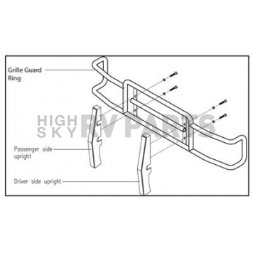 Go Industries Grille Guard - Black Matte Powder Coated Steel - 77754B