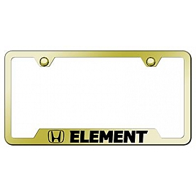 Automotive Gold License Plate Frame - Gold Stainless Steel - GFELEEG