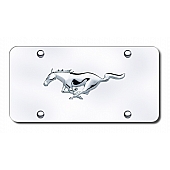 Automotive Gold License Plate - Mustang Logo Stainless Steel - MUSCC