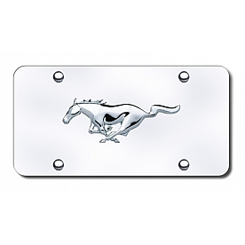 Automotive Gold License Plate - Mustang Logo Stainless Steel - MUSCC