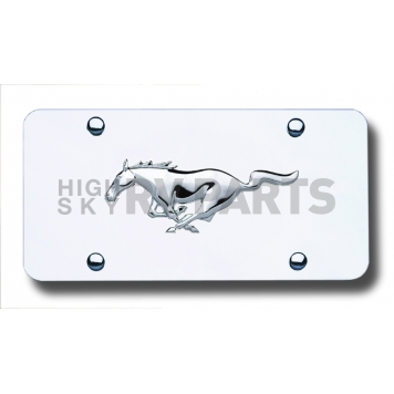 Automotive Gold License Plate - Mustang Logo Stainless Steel - MUSCC-1