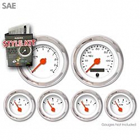 Aurora Instuments Gauge Face Overlay - Fiber White Daytime Color/ Black Letter Color - 977