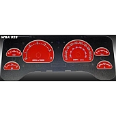 US Speedo Gauge Face Overlay - Red Daytime Color/ White Letter Color - WRA025