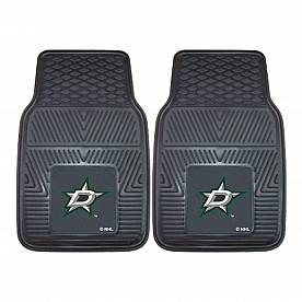 Fan Mat Floor Mat - Universal Fit Black Vinyl Set of 2 - 10640
