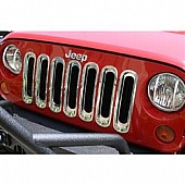 Rugged Ridge Grille Insert - Bar Rectangular Chrome Plated Aluminum - 1130620